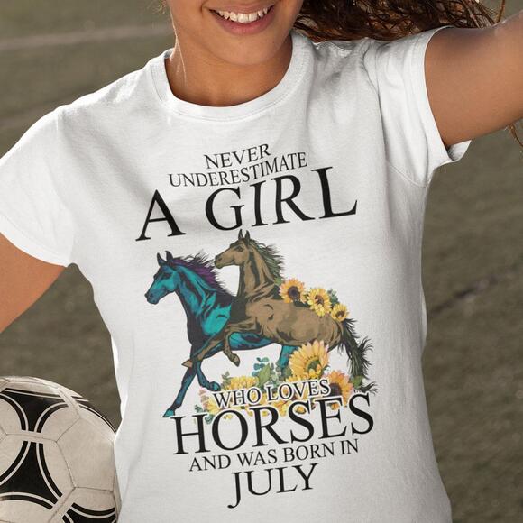 Other - Horse Girl T Shirt Loves Horses And Was Born In July